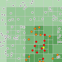 k-nearest-neighbor search using D3 quadtrees